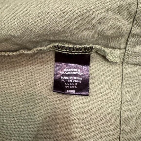 Carre Noir Green Linen-Cotton Hooded Jacket (New w/ Tags)  Minor Color Variation - Picture 5 of 7